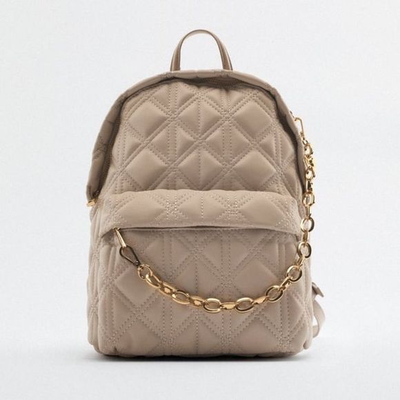ZARA QUILTED CHAIN BACKPACK - Picture 2 of 6